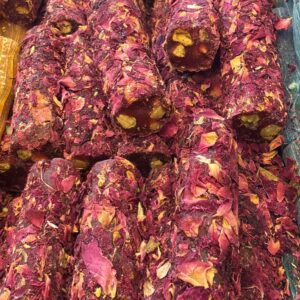 Gül Yapraklı Fıstıklı Fitil Lokum (1000gram)